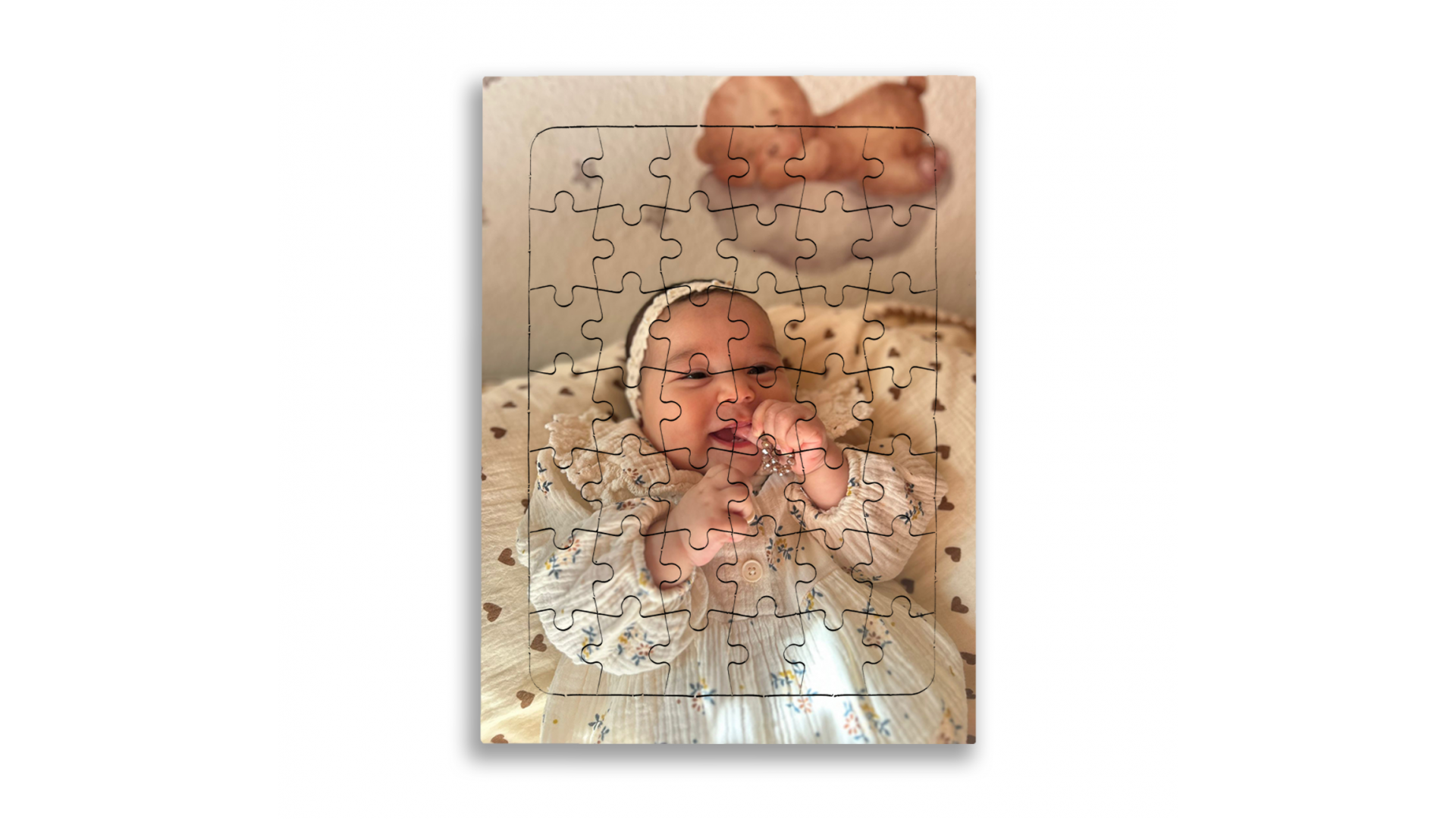 A4 ölçülerinde 42 parçalı karton yap-boz puzzle dekoratif süs