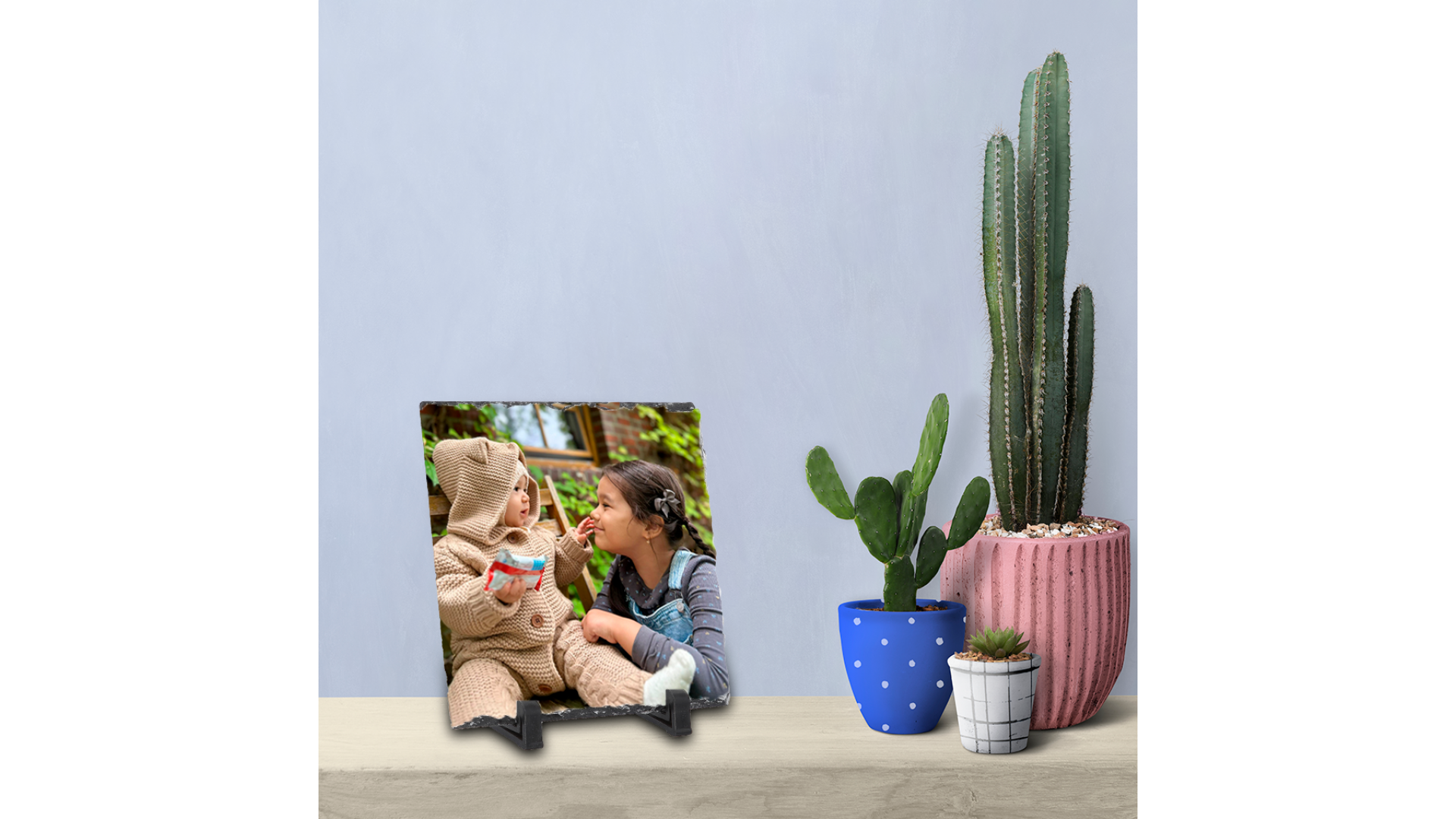 15×15 cm kare doğal taş üzerine fotoğraf baskı ürün görseli