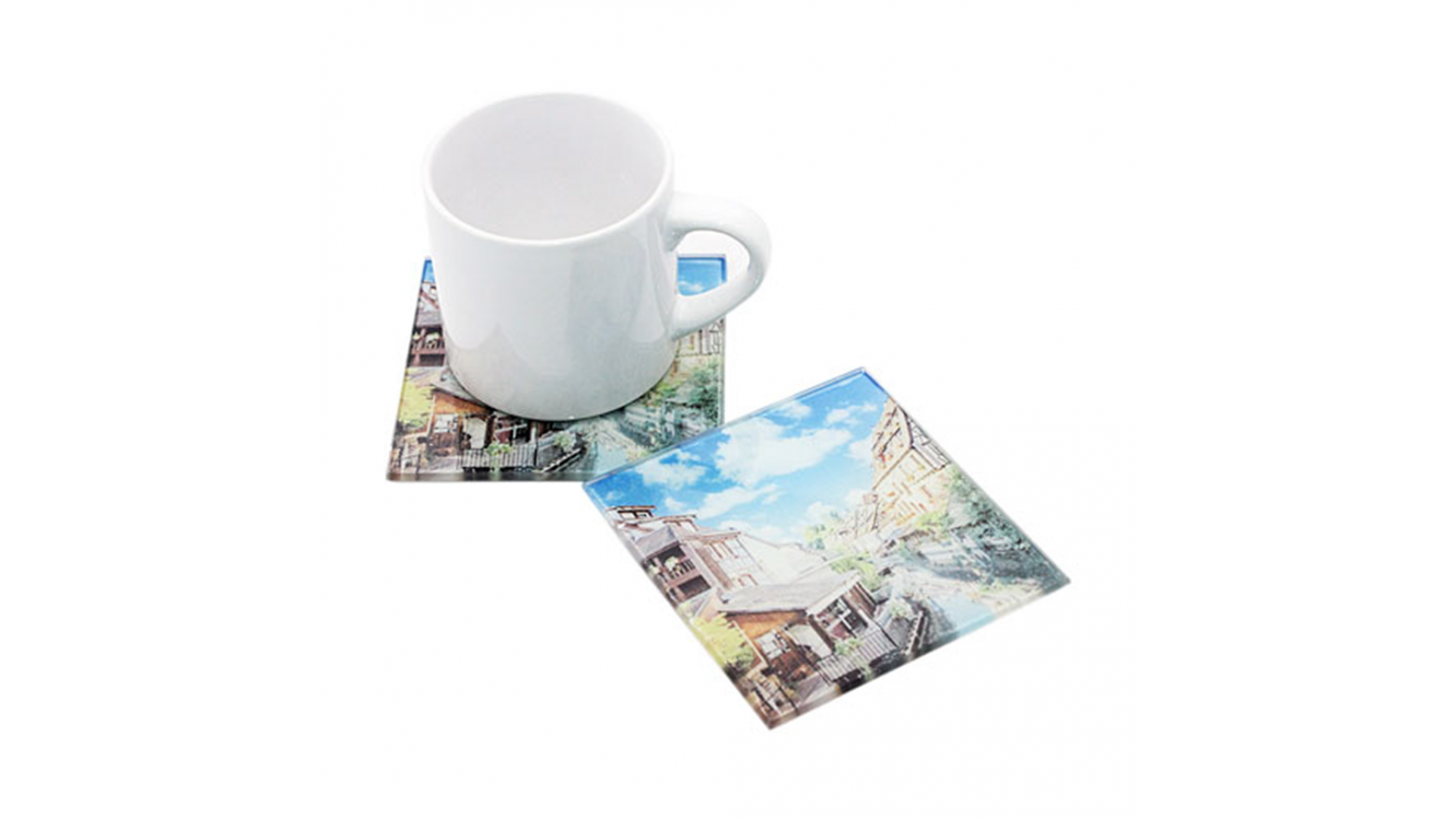 Sublimasyon baskılı cam bardak altlığı – kişiye özel bardak altı modeli