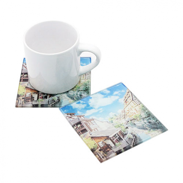 Cam Bardak Altlığı Kare –Firmalara Özel Bardak Altı