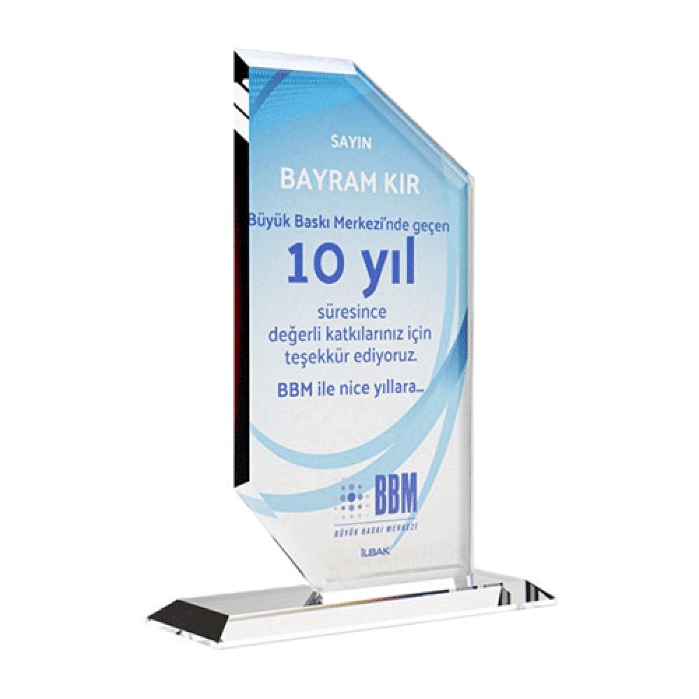 Premium Kristal Ödül Plaketi – Kurumsal ve Kişiye Özel Tasarım