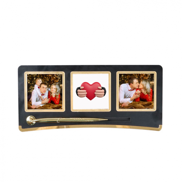 Ahşap Kalemli ve Fotoğraflı Masa İsimliği – Kişiye Özel Ofis Masaüstü İsimlik