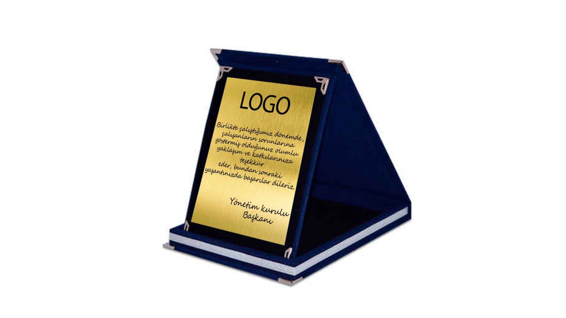 Profesyonel kişiye özel plaket modeli – kurumsal ödül ve teşekkür plaketi