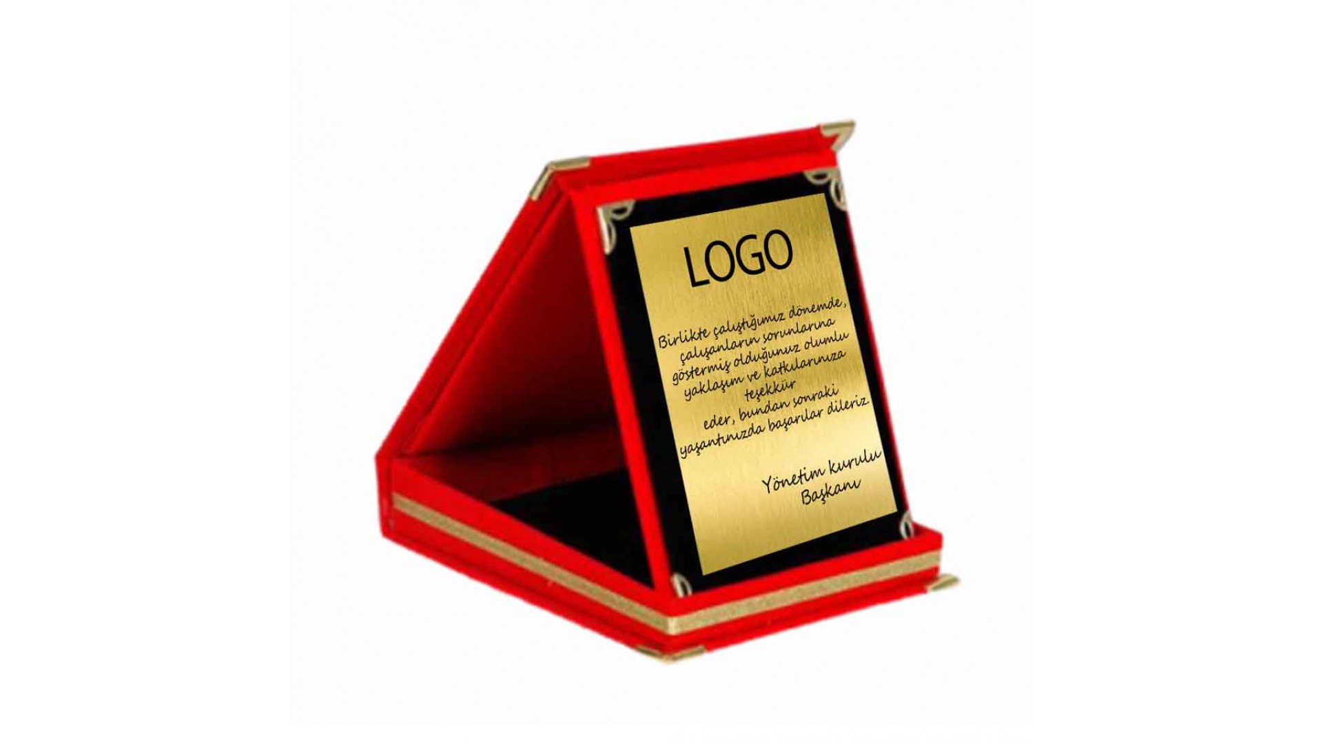 Profesyonel kişiye özel plaket modeli – kurumsal ödül ve teşekkür plaketi