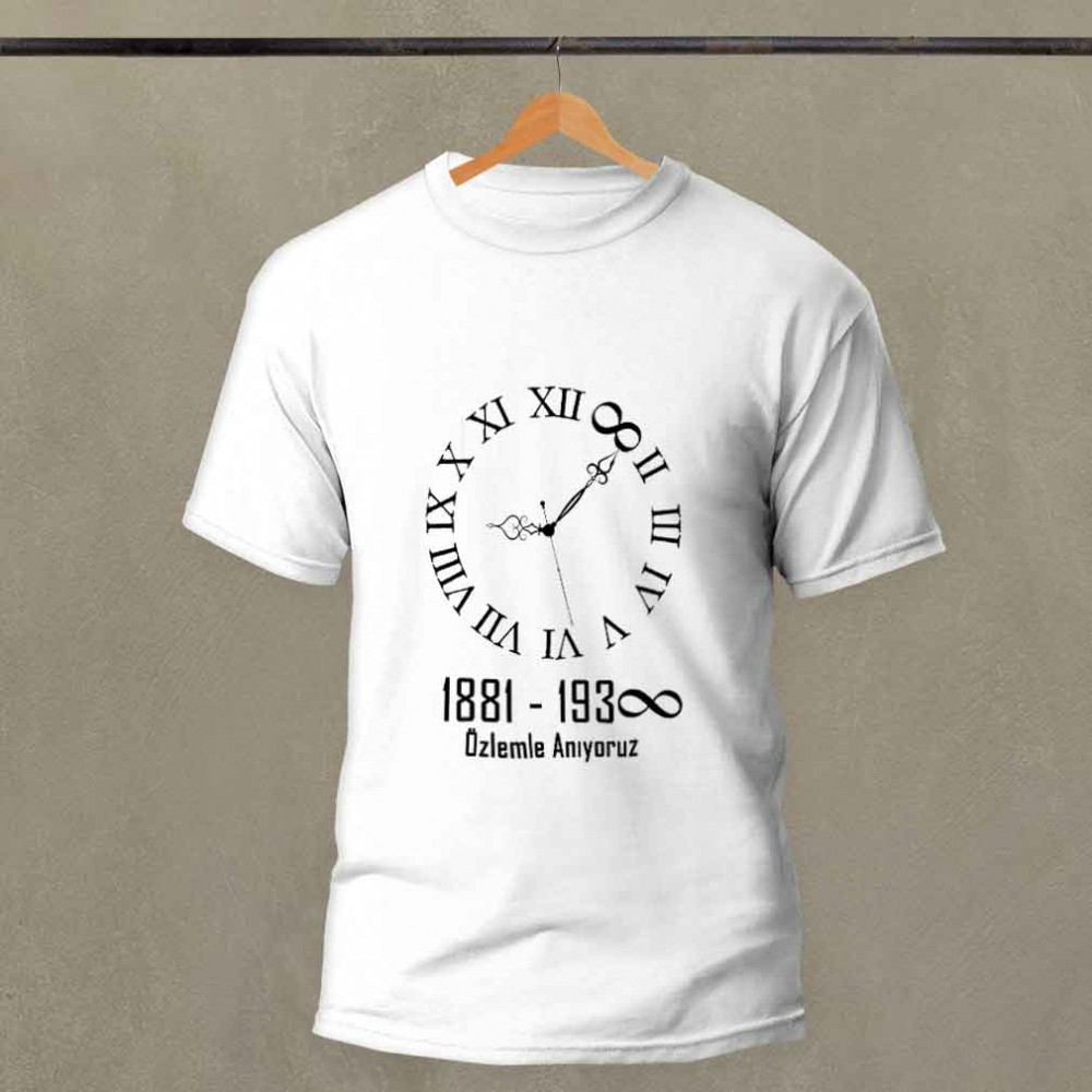 10 Kasım Atatürk Anma Baskılı Pamuk-Polyester Unisex T-Shirt | MiksHediye