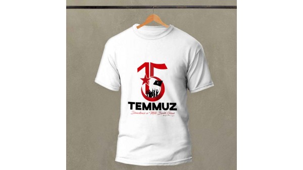 15 Temmuz Demokrasi ve Milli Birlik Günü Baskılı Pamuk-Polyester Unisex T-Shirt | MiksHediye