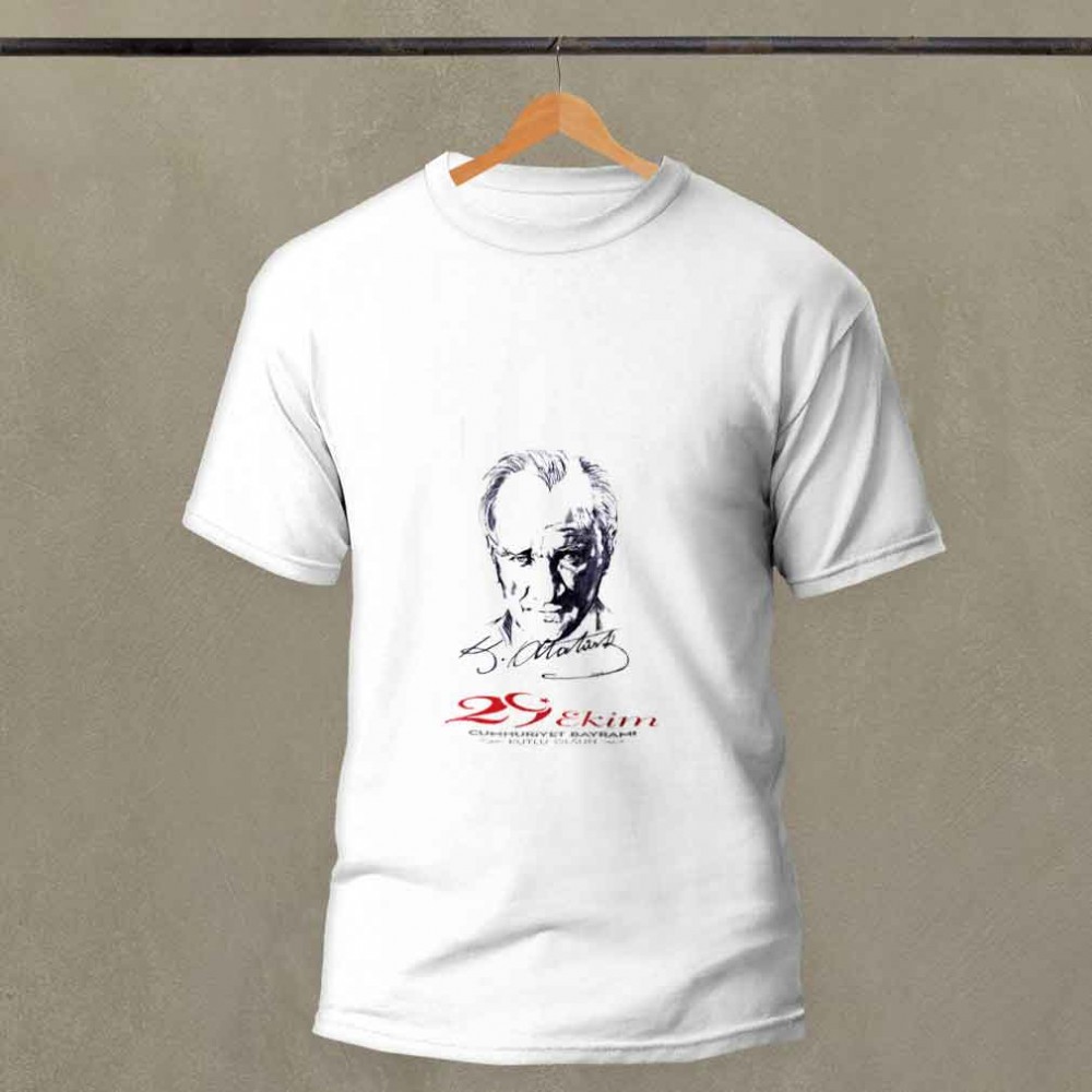 29 Ekim Cumhuriyet Bayramı Özel Tasarım Baskılı Pamuk-Polyester Unisex T-Shirt | MiksHediye