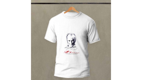 29 Ekim Cumhuriyet Bayramı Özel Tasarım Baskılı Pamuk-Polyester Unisex T-Shirt | MiksHediye