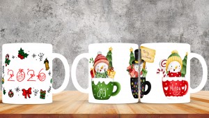 Kişiye Özel  Yılbaşı tasarımlı seramik kupa bardak