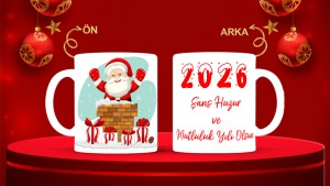 Kişiye Özel  Yılbaşı tasarımlı seramik kupa bardak