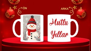 Kişiye Özel  Yılbaşı tasarımlı seramik kupa bardak