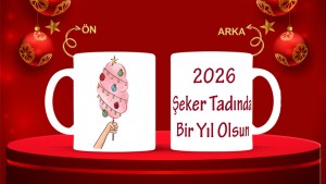 Kişiye Özel  Yılbaşı tasarımlı seramik kupa bardak