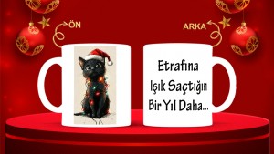 Kişiye Özel  Yılbaşı tasarımlı seramik kupa bardak