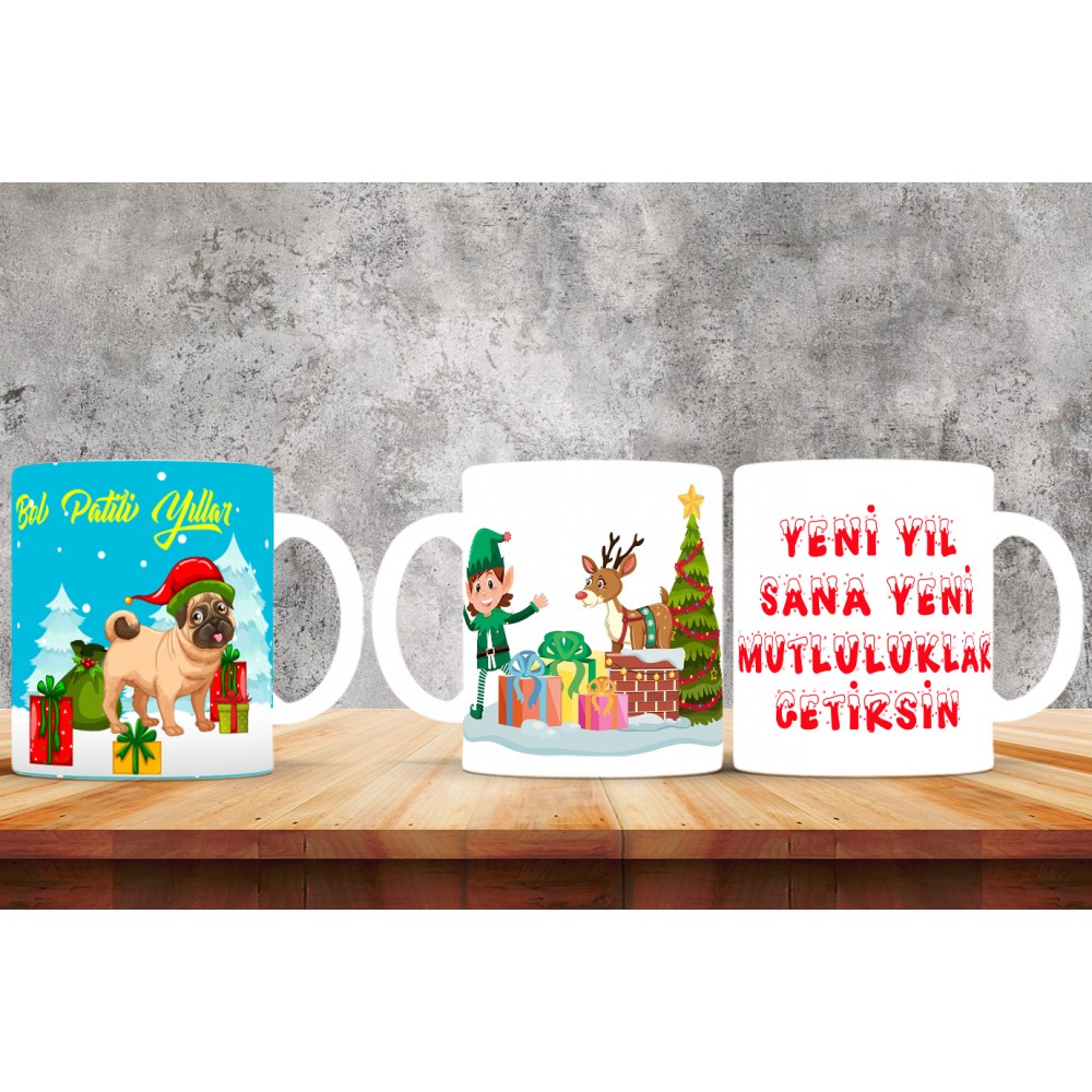  Yılbaşı Tasarımlı Kişiye Özel Kupa Bardak – MiksHediye