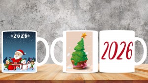 Kişiye Özel  Yılbaşı tasarımlı seramik kupa bardak