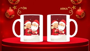 Kişiye Özel  Yılbaşı tasarımlı seramik kupa bardak