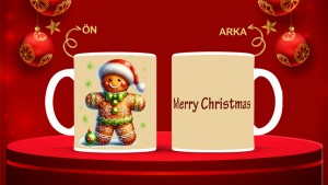 Kişiye Özel  Yılbaşı tasarımlı seramik kupa bardak