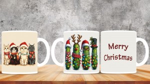 Kişiye Özel  Yılbaşı tasarımlı seramik kupa bardak