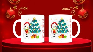 Kişiye Özel  Yılbaşı tasarımlı seramik kupa bardak