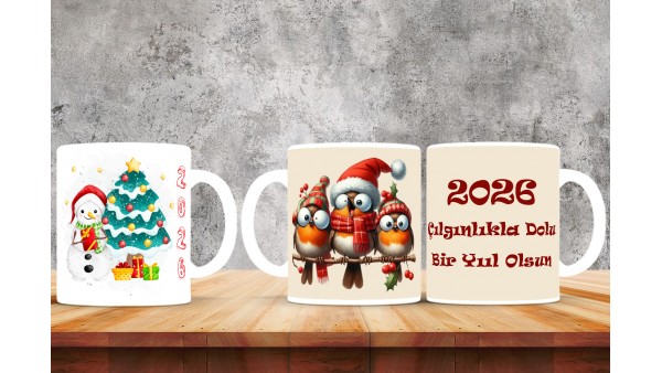  Yılbaşı Tasarımlı Kişiye Özel Kupa Bardak – MiksHediye
