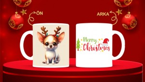 Kişiye Özel  Yılbaşı tasarımlı seramik kupa bardak