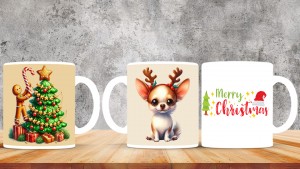 Kişiye Özel  Yılbaşı tasarımlı seramik kupa bardak