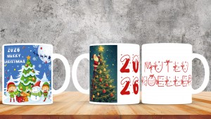 Kişiye Özel  Yılbaşı tasarımlı seramik kupa bardak