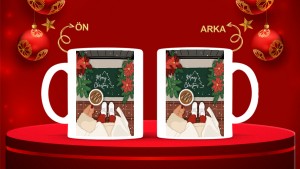 Kişiye Özel  Yılbaşı tasarımlı seramik kupa bardak