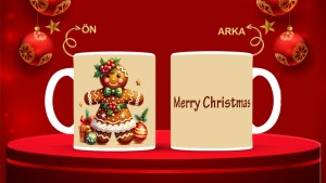 Kişiye Özel  Yılbaşı tasarımlı seramik kupa bardak