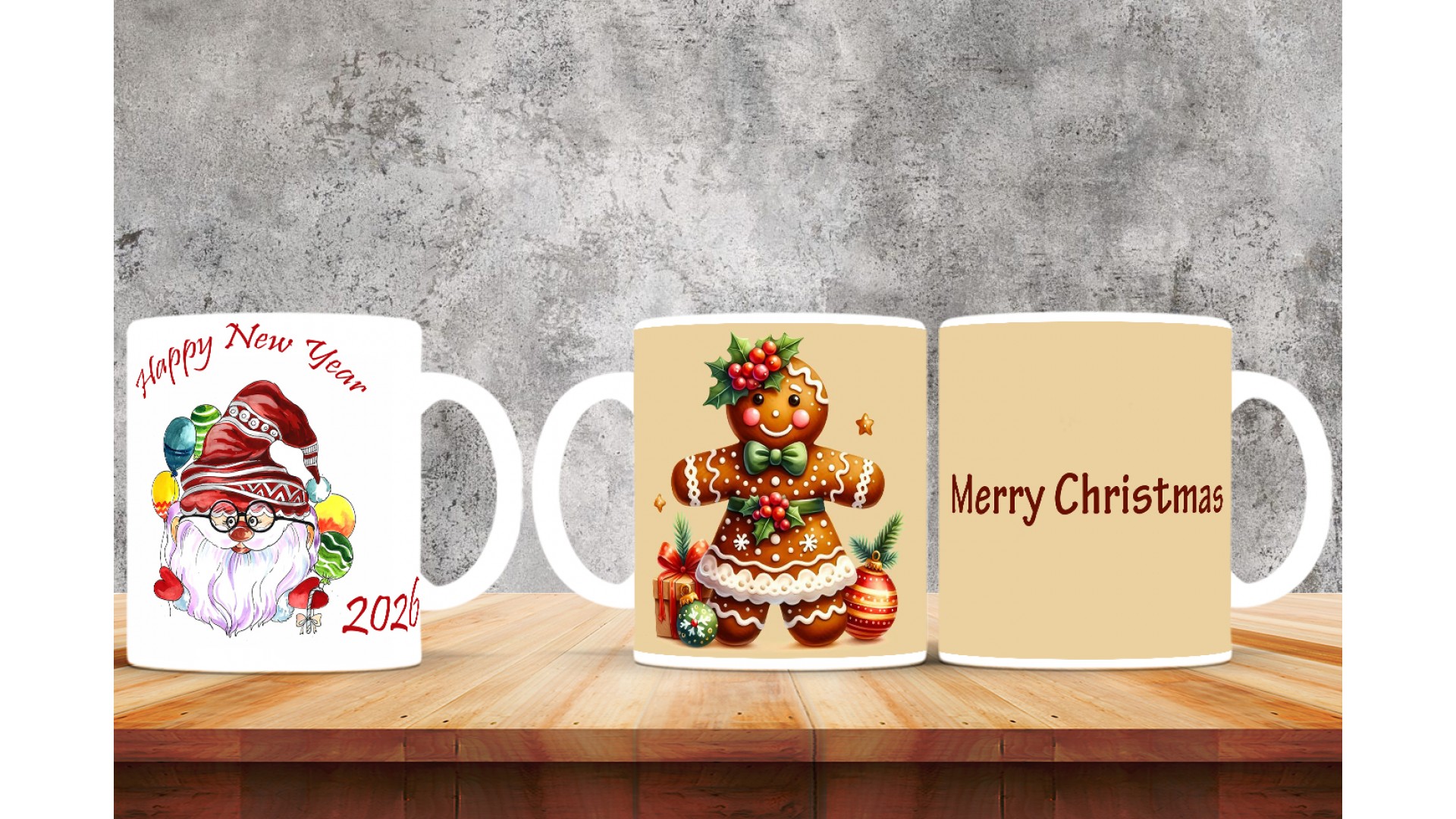 Kişiye Özel  Yılbaşı tasarımlı seramik kupa bardak