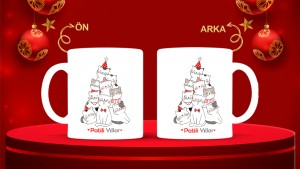 Kişiye Özel  Yılbaşı tasarımlı seramik kupa bardak