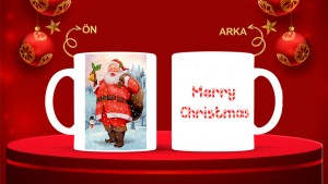 Kişiye Özel  Yılbaşı tasarımlı seramik kupa bardak