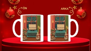 Kişiye Özel  Yılbaşı tasarımlı seramik kupa bardak