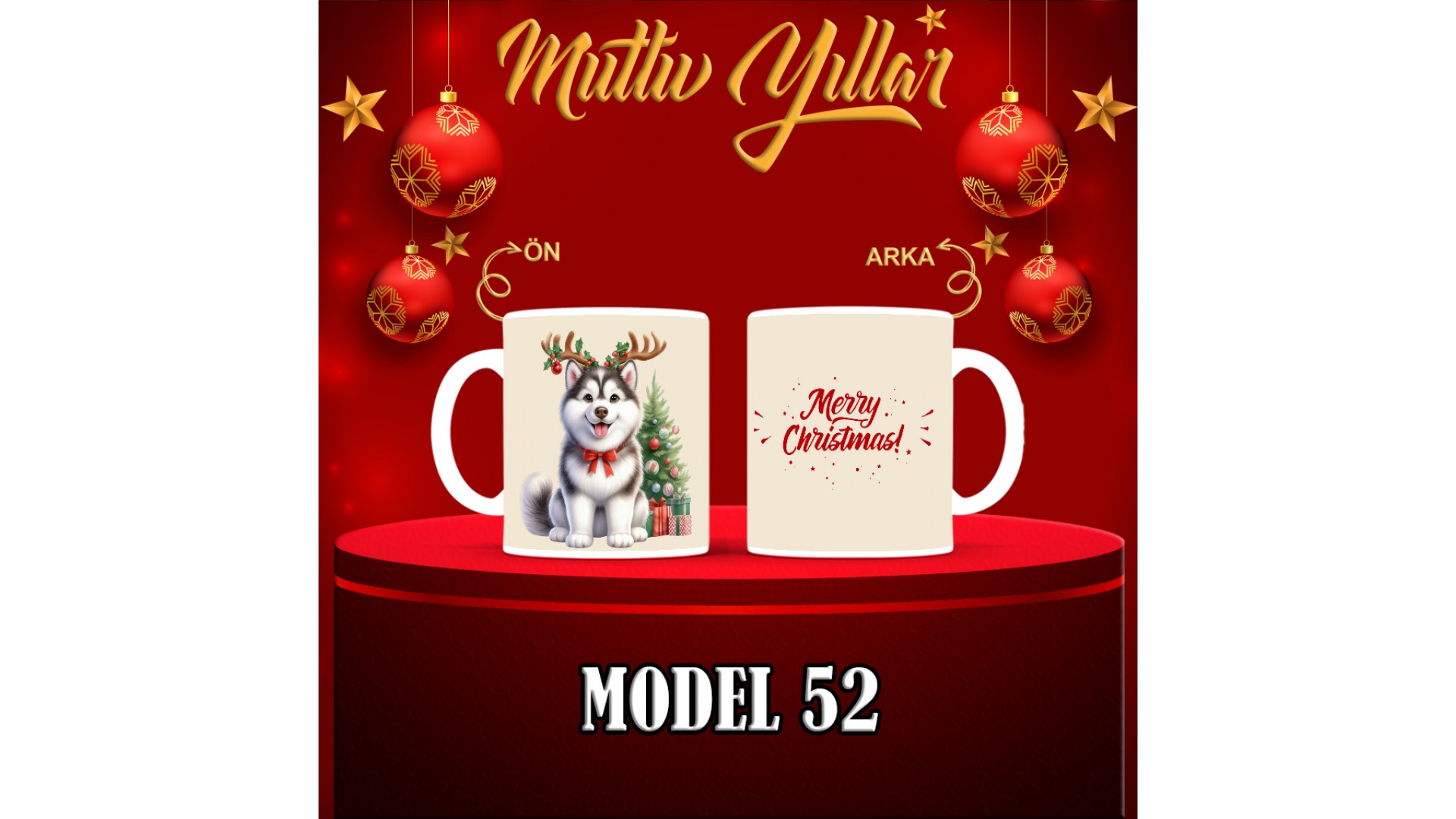 Kişiye Özel  Yılbaşı tasarımlı seramik kupa bardak