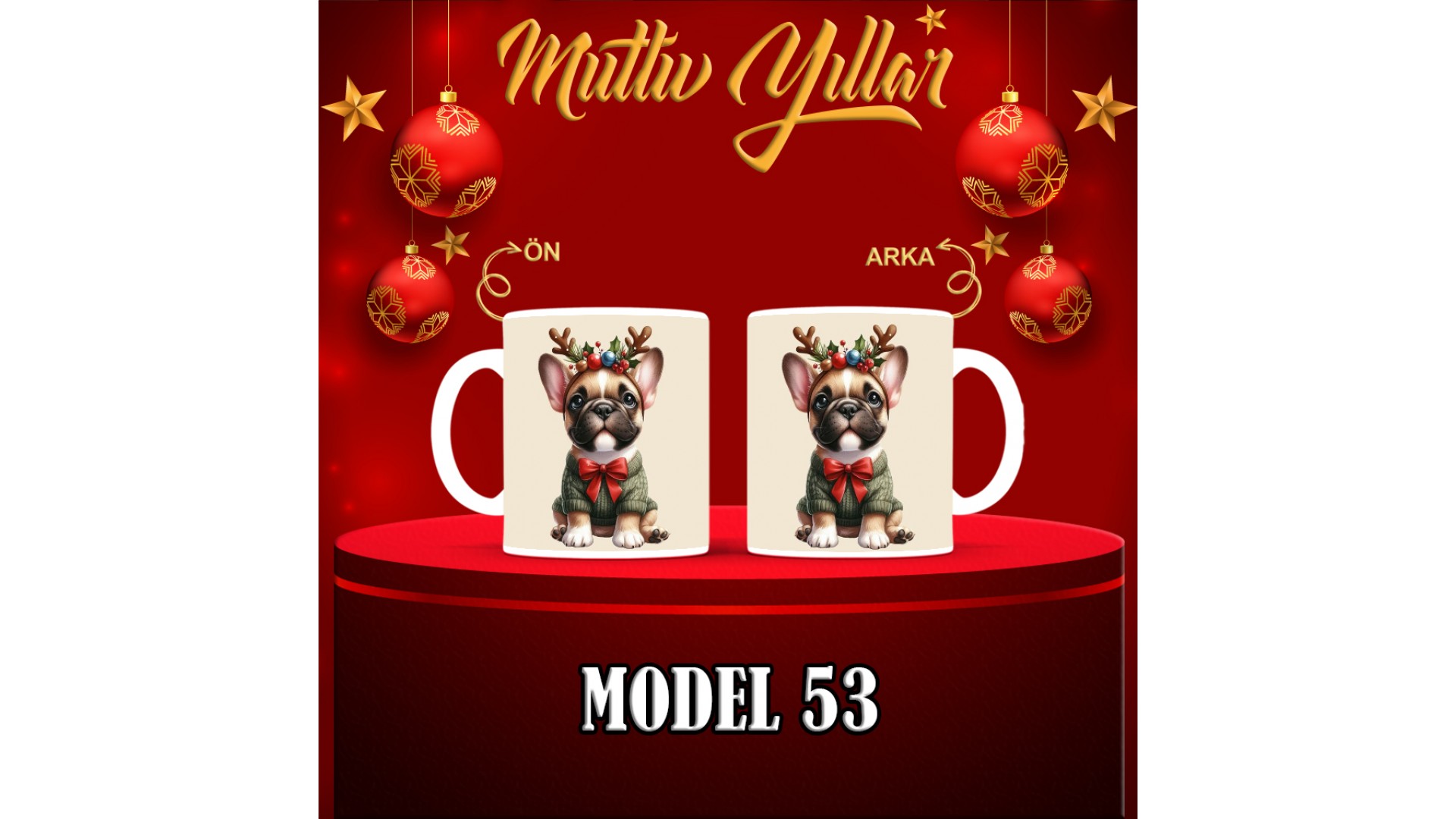 Kişiye Özel  Yılbaşı tasarımlı seramik kupa bardak