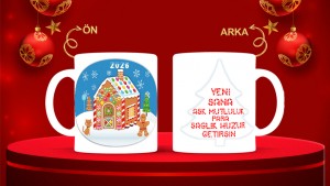 Kişiye Özel  Yılbaşı tasarımlı seramik kupa bardak