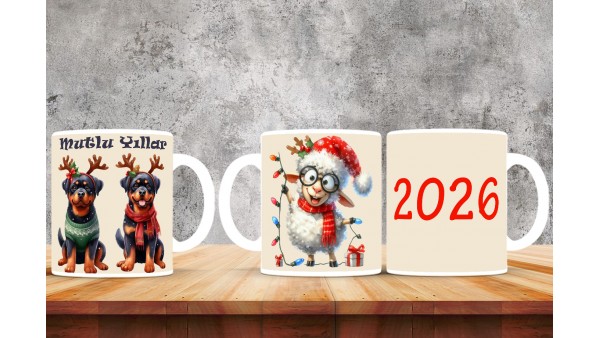  Yılbaşı Tasarımlı Kişiye Özel Kupa Bardak – MiksHediye