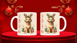 Kişiye Özel  Yılbaşı tasarımlı seramik kupa bardak