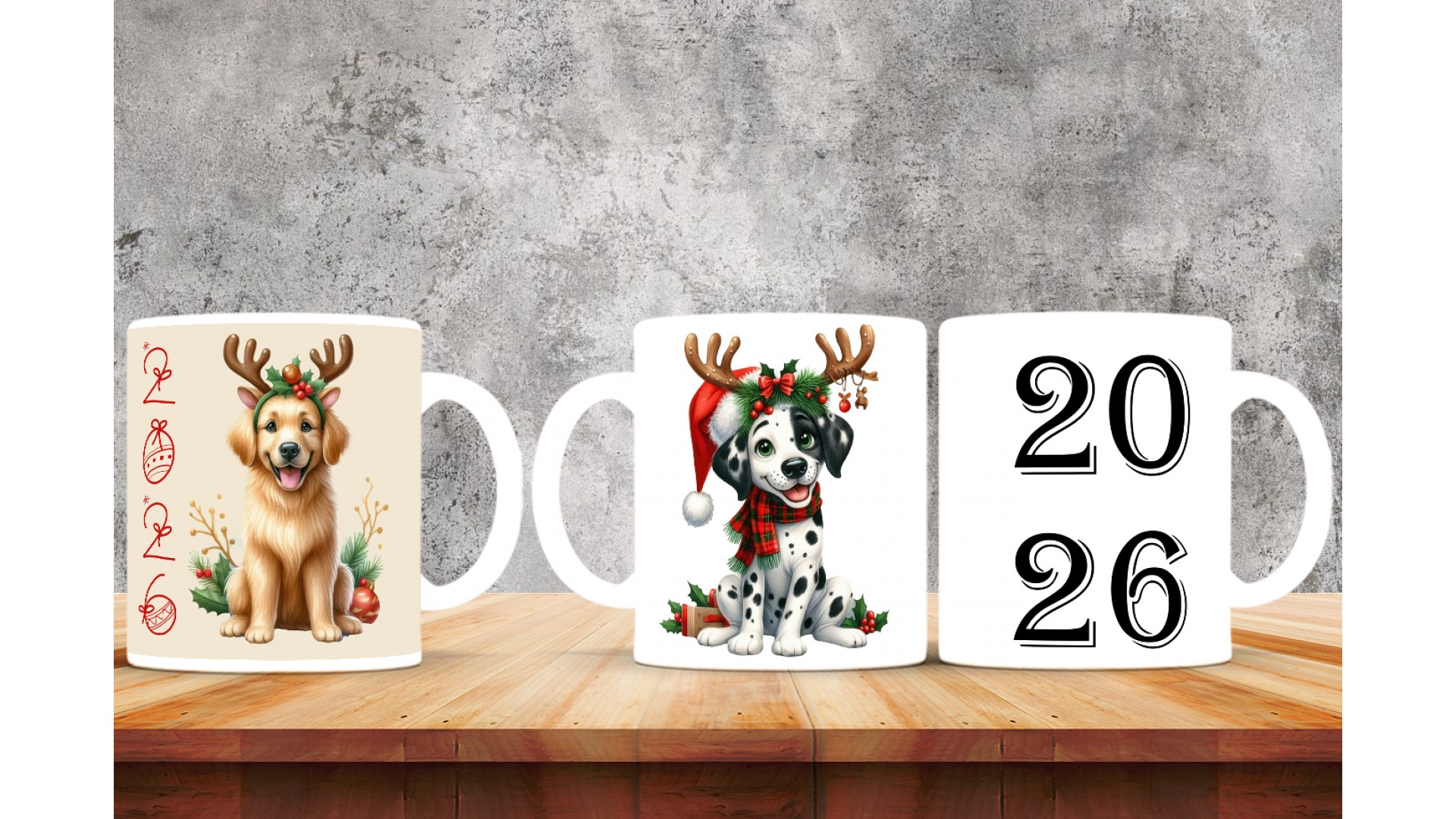 Kişiye Özel  Yılbaşı tasarımlı seramik kupa bardak