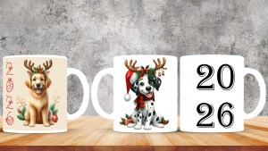 Kişiye Özel  Yılbaşı tasarımlı seramik kupa bardak