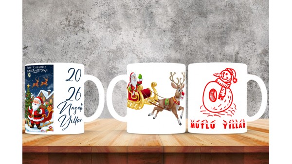  Yılbaşı Tasarımlı Kişiye Özel Kupa Bardak – MiksHediye