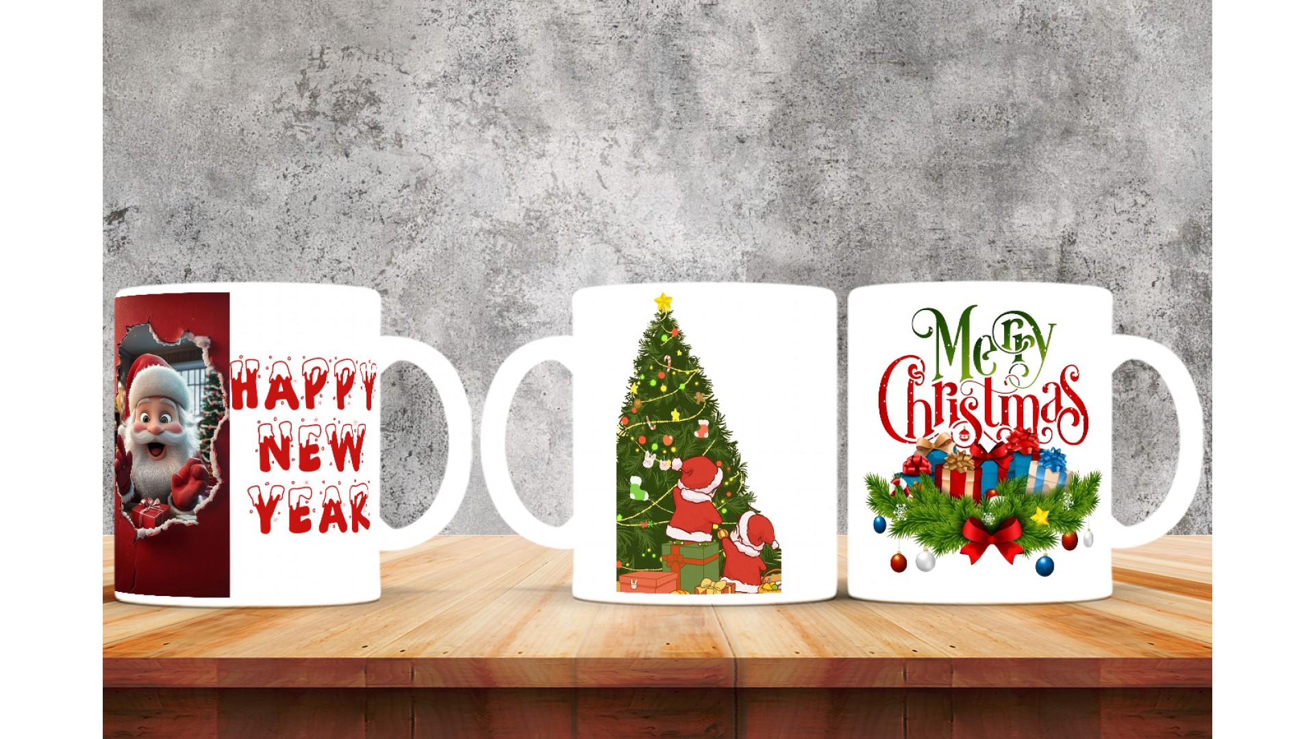 Kişiye Özel  Yılbaşı tasarımlı seramik kupa bardak