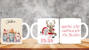 Kişiye Özel  Yılbaşı tasarımlı seramik kupa bardak