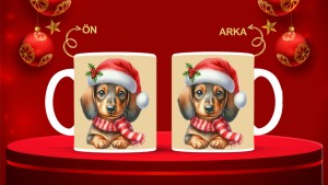 Kişiye Özel  Yılbaşı tasarımlı seramik kupa bardak