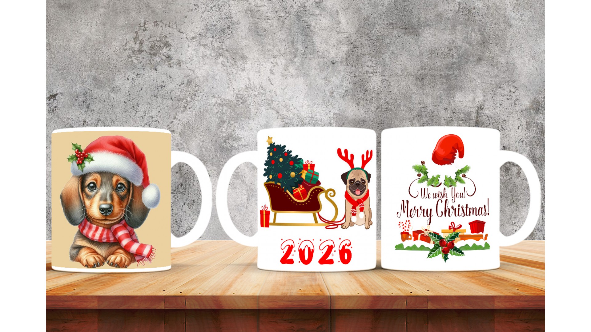 Kişiye Özel  Yılbaşı tasarımlı seramik kupa bardak