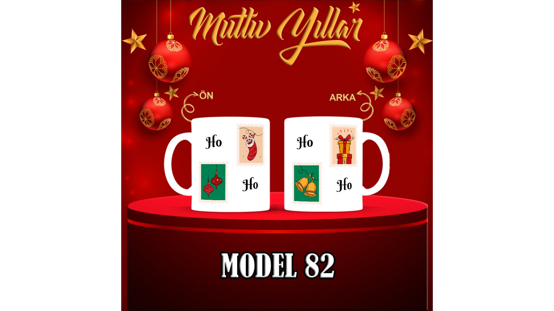 Kişiye Özel  Yılbaşı tasarımlı seramik kupa bardak