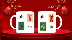 Kişiye Özel  Yılbaşı tasarımlı seramik kupa bardak