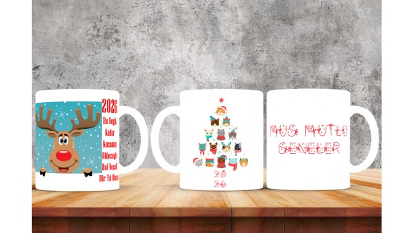  Yılbaşı Tasarımlı Kişiye Özel Kupa Bardak – MiksHediye