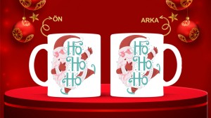 Kişiye Özel  Yılbaşı tasarımlı seramik kupa bardak