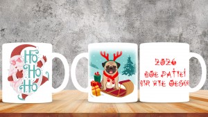 Kişiye Özel  Yılbaşı tasarımlı seramik kupa bardak